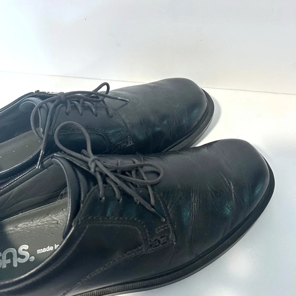 SAS Ambassador Oxford Mens 11.5 Black Leather Lace Up Dress Shoes Orthopedic